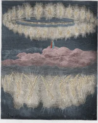 Paradies, 12. Gesang: Die Ringe der verherrlichten Seelen in der Sonne, Illustration aus der „Göttlichen Komödie“ von Dante Alighieri, 1885